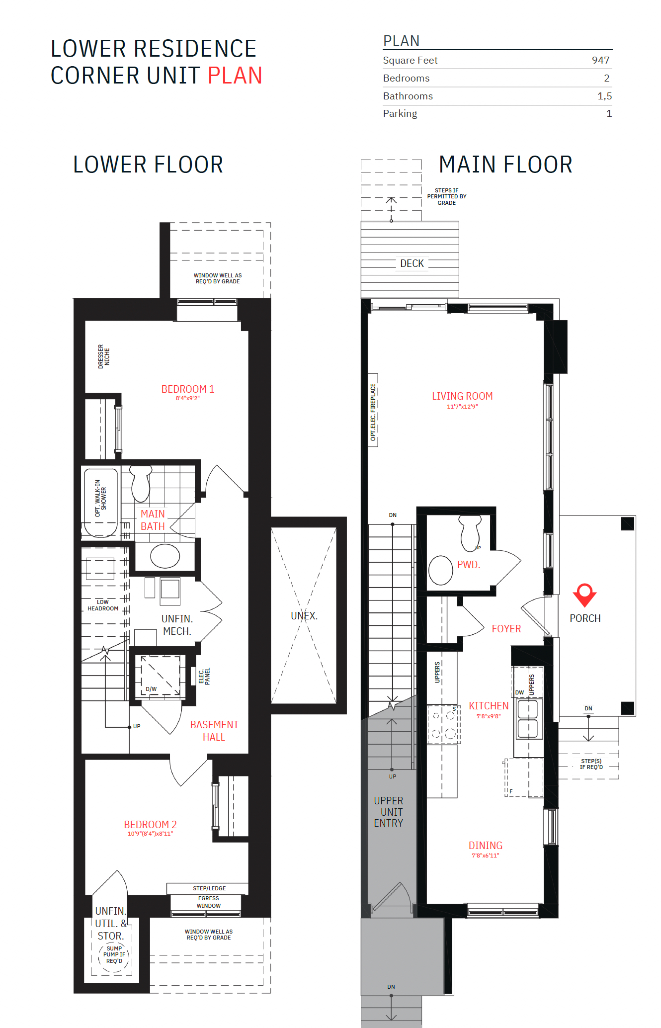 Lower Corner Unit Plan